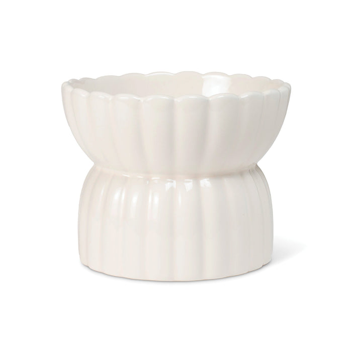 Scalloped Ivory Small Dog Bowl
