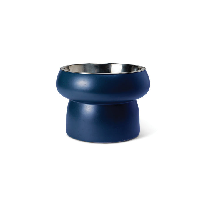 Matte Speckled Navy Small Feeder With Bowl