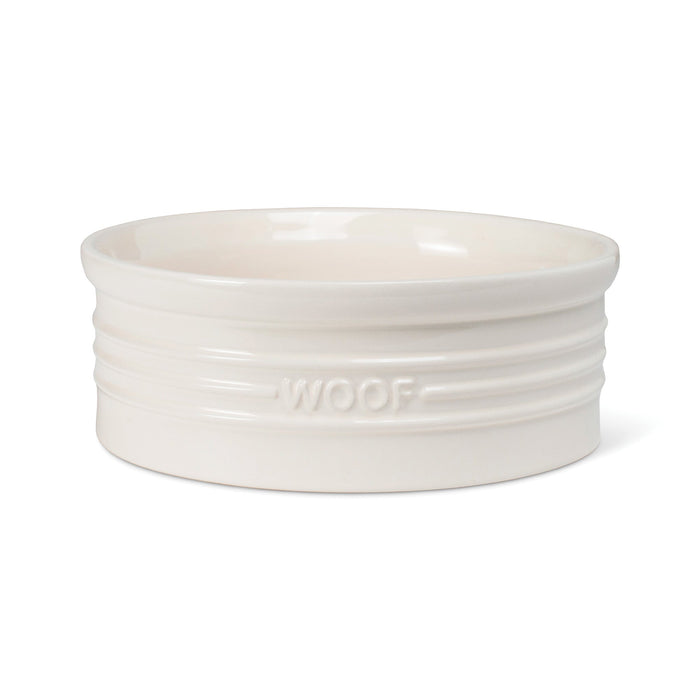 Medium Woof Ivory Dog Bowl