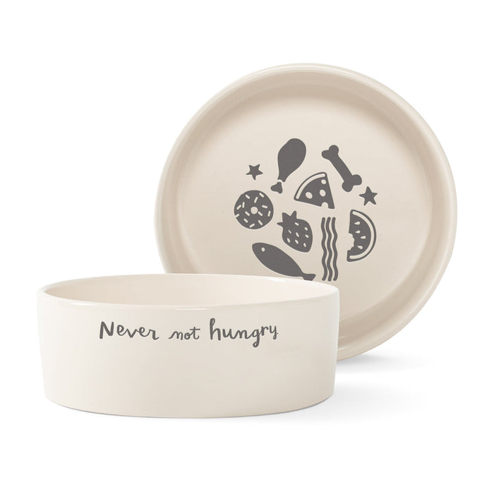 Never Not Hungry Medium Pet Bowl