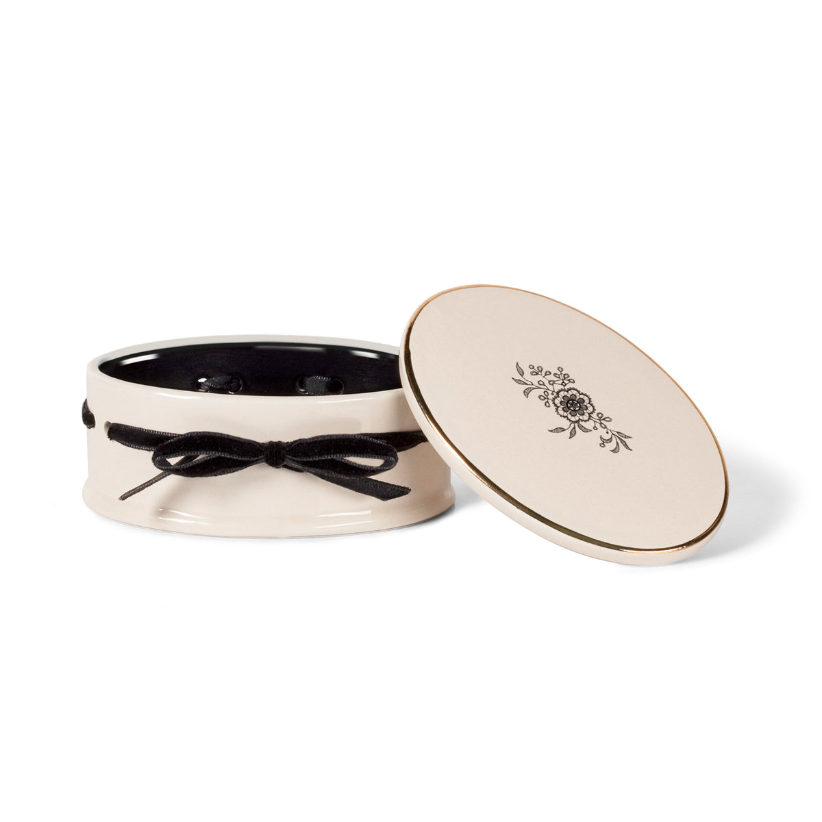 Noir Small Treasures Oval Trinket Box