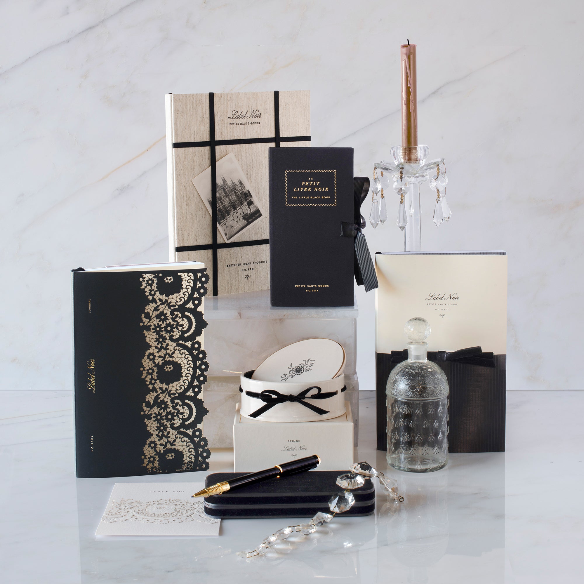 Noir Petite Bow Slim Journal