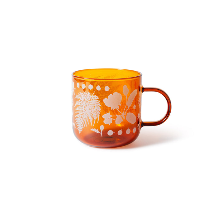 FLEUR FOUND BOTANICALS GLASS MUG