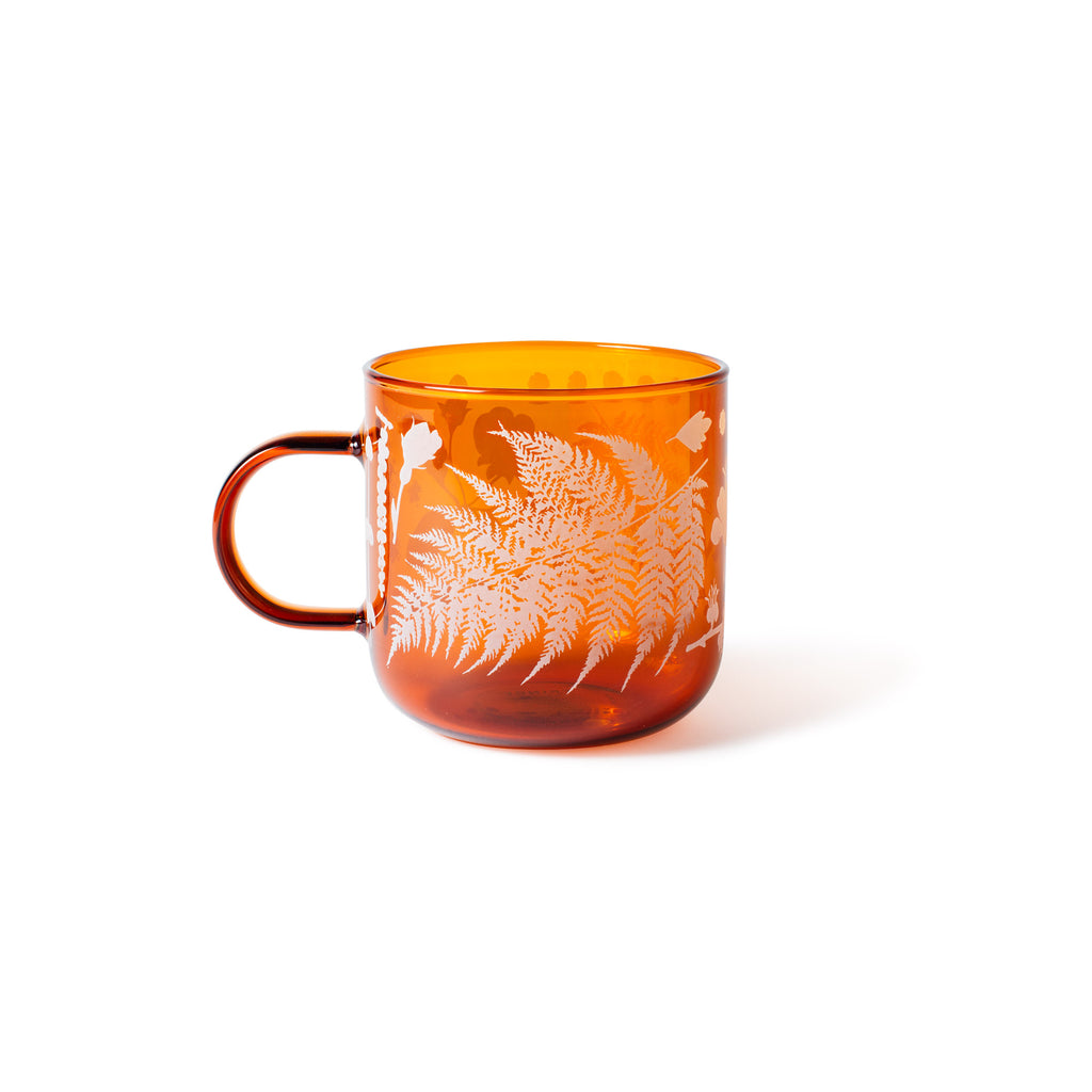 FLEUR FOUND BOTANICALS GLASS MUG
