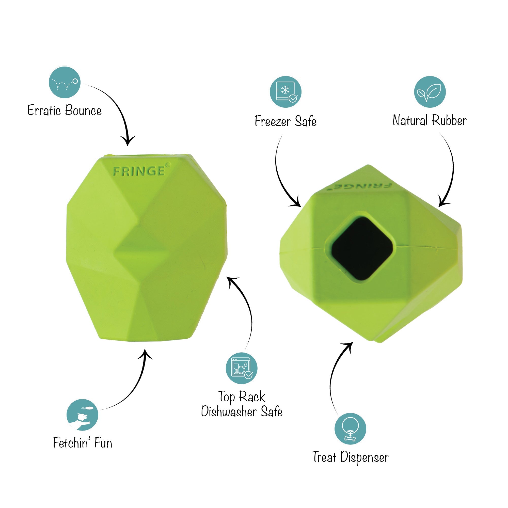 You're Adora-Ball Lime Rubber Dog Toy