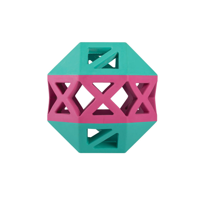 This Is How I Roll Turquoise/Hot Pink Rubber Dog Toy