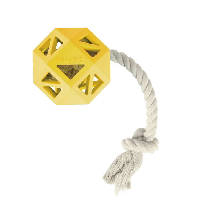 Pull My Way Yellow Rubber Dog Toy