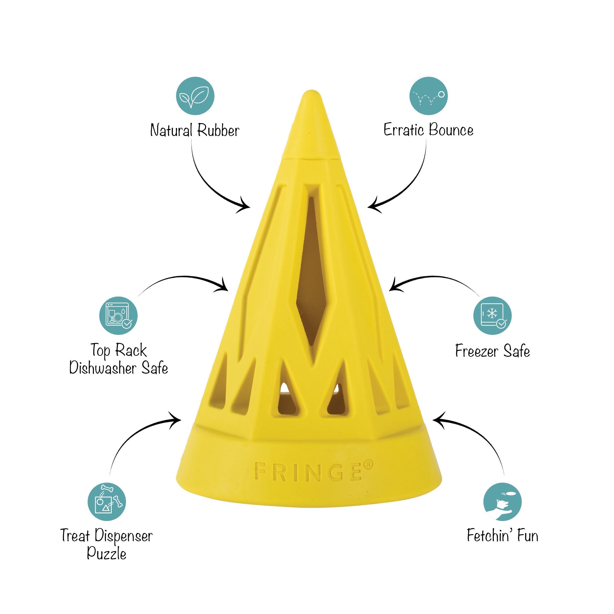 You Cone Do It! Yellow Rubber Dog Toy