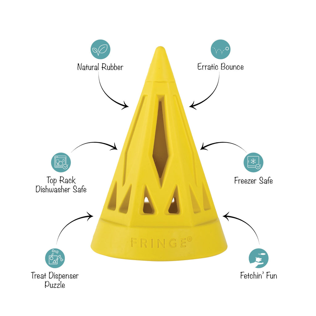 You Cone Do It! Yellow Rubber Dog Toy
