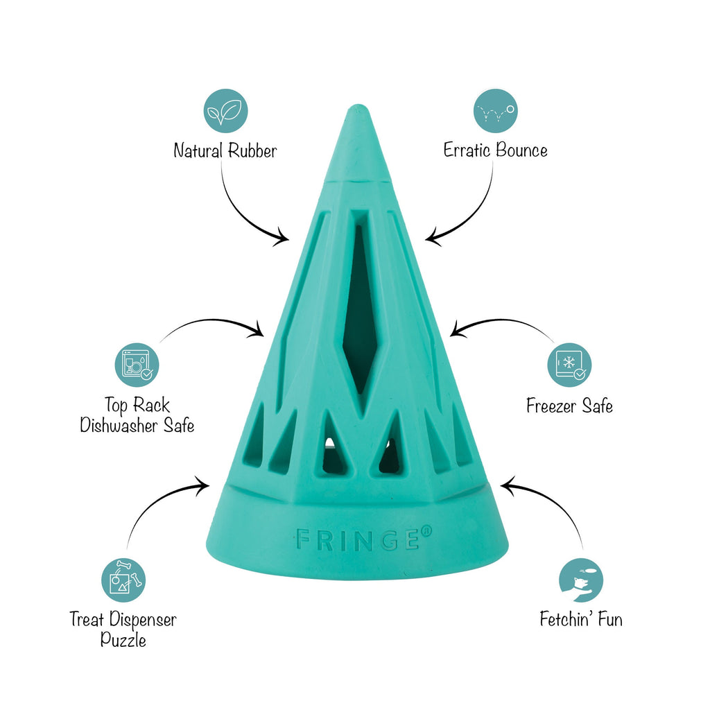 You Cone Do It! Turquoise Rubber Dog Toy