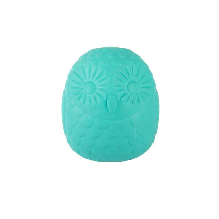 You'Re A Hoot Turquoise Rubber Dog Toy