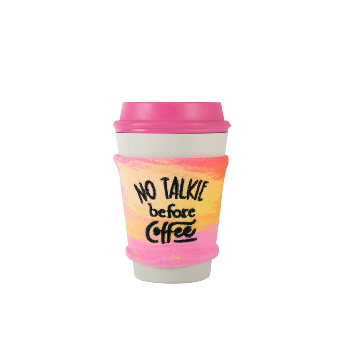 No Talkie Before Coffee Rubber/Plush Dog Toy