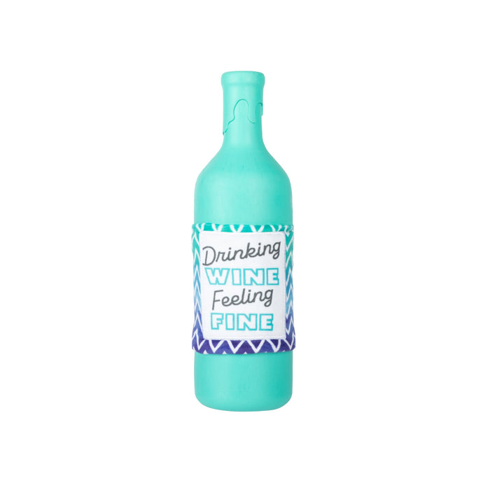 Drinking Wine, Feeling Fine Rubber/Plush Dog Toy