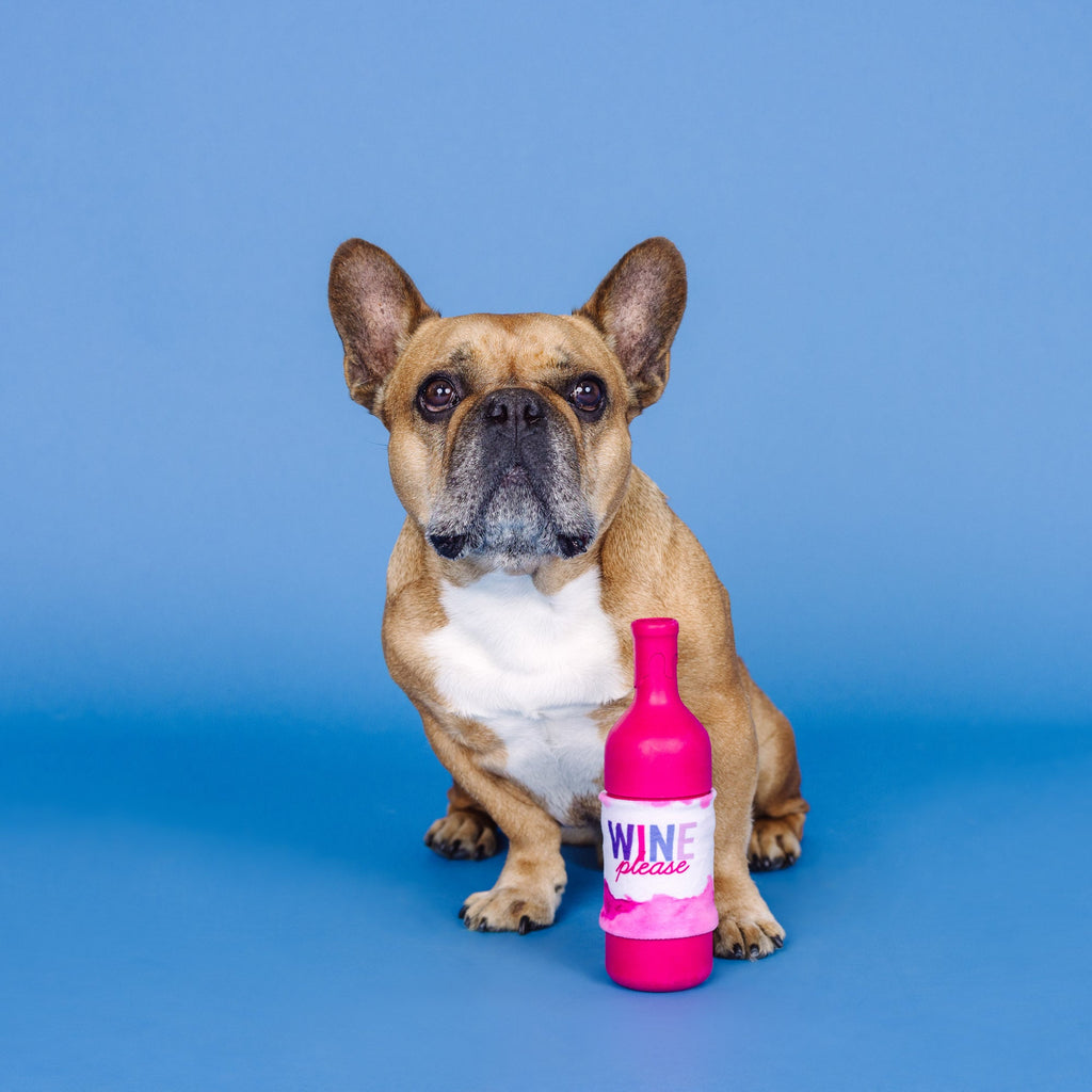 Wine Please Rubber/Plush Dog Toy
