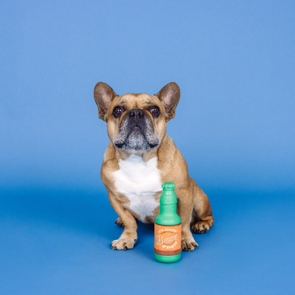 Beer O' Clock Rubber / Plush Dog Toy