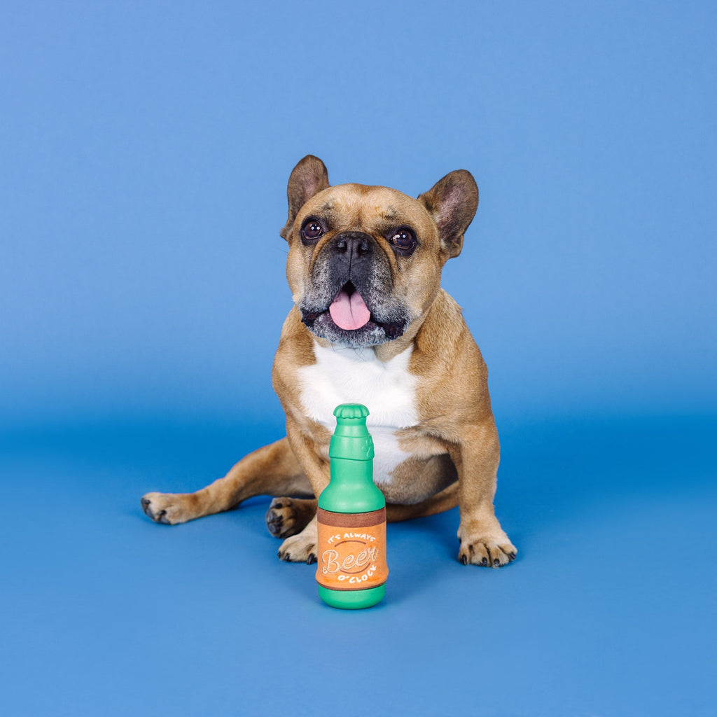 Beer O' Clock Rubber / Plush Dog Toy