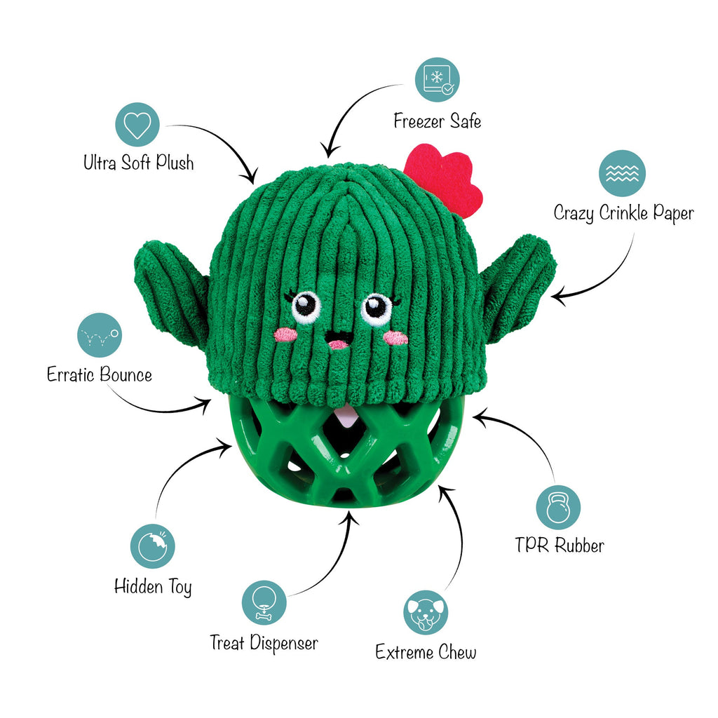 Prickly But Sweet Rubber/Plush Dog Toy