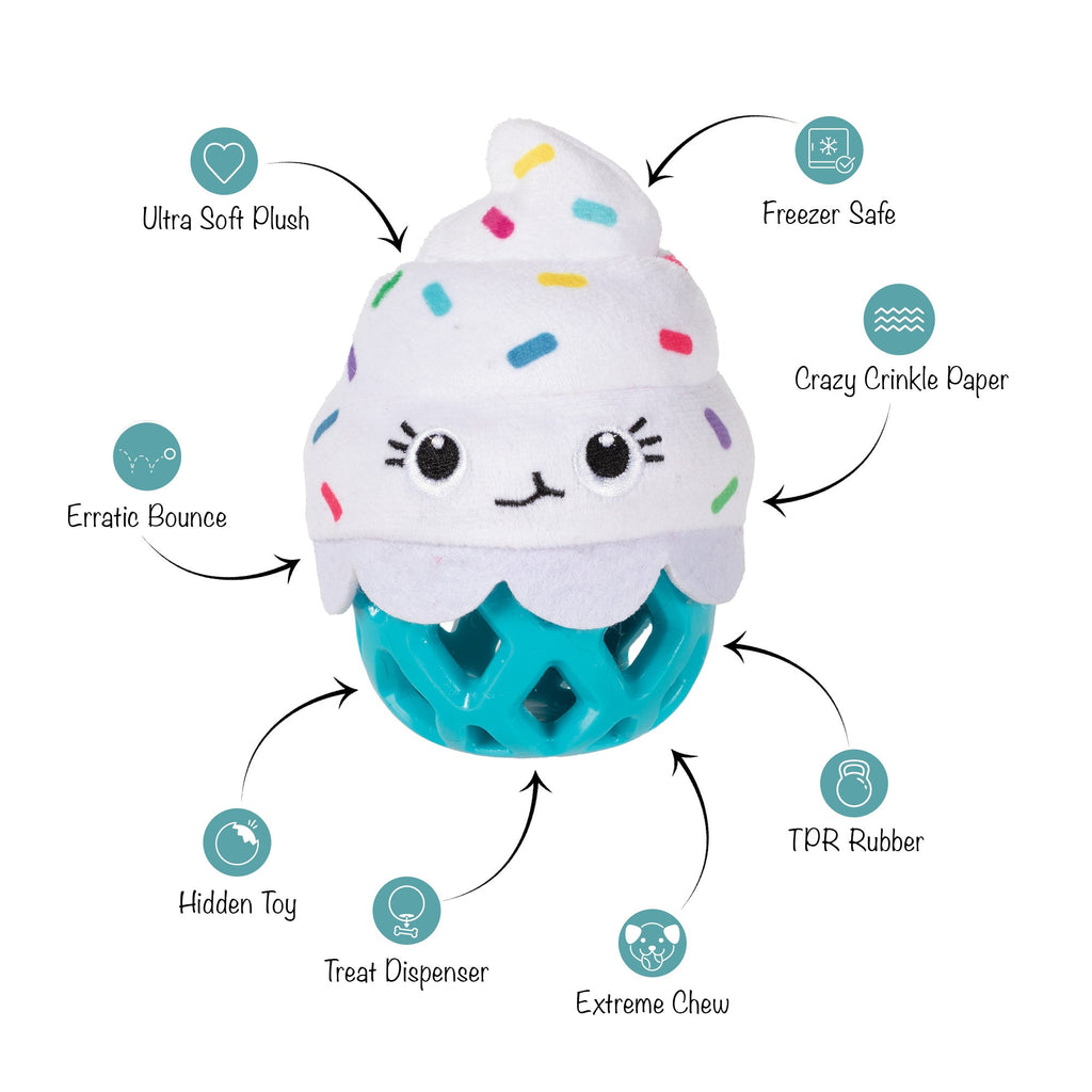 Here For The Cupcakes Rubber/Plush Dog Toy