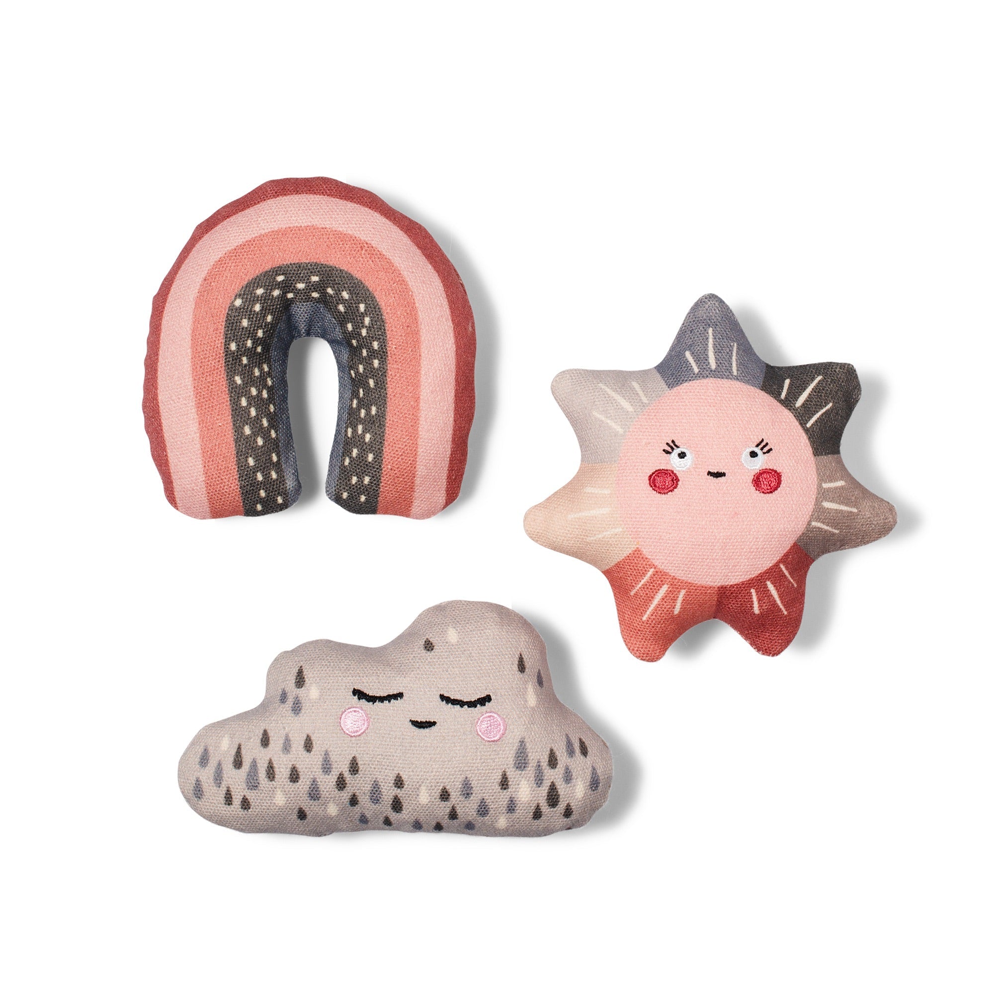Rain Or Shine 3pc Mini Canvas Dog Toy Set