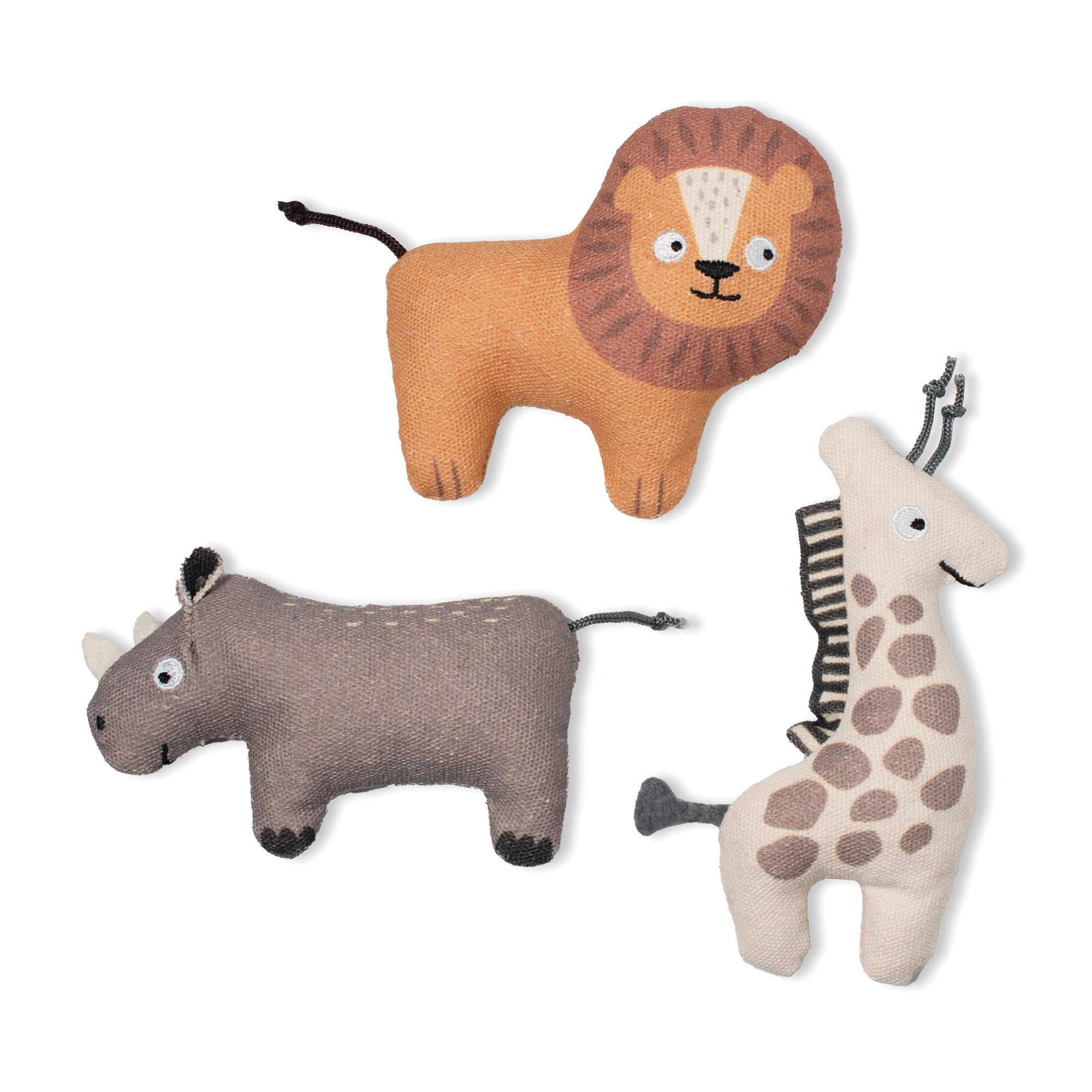 Feeling Wild 3pc Mini Canvas Dog Toy Set