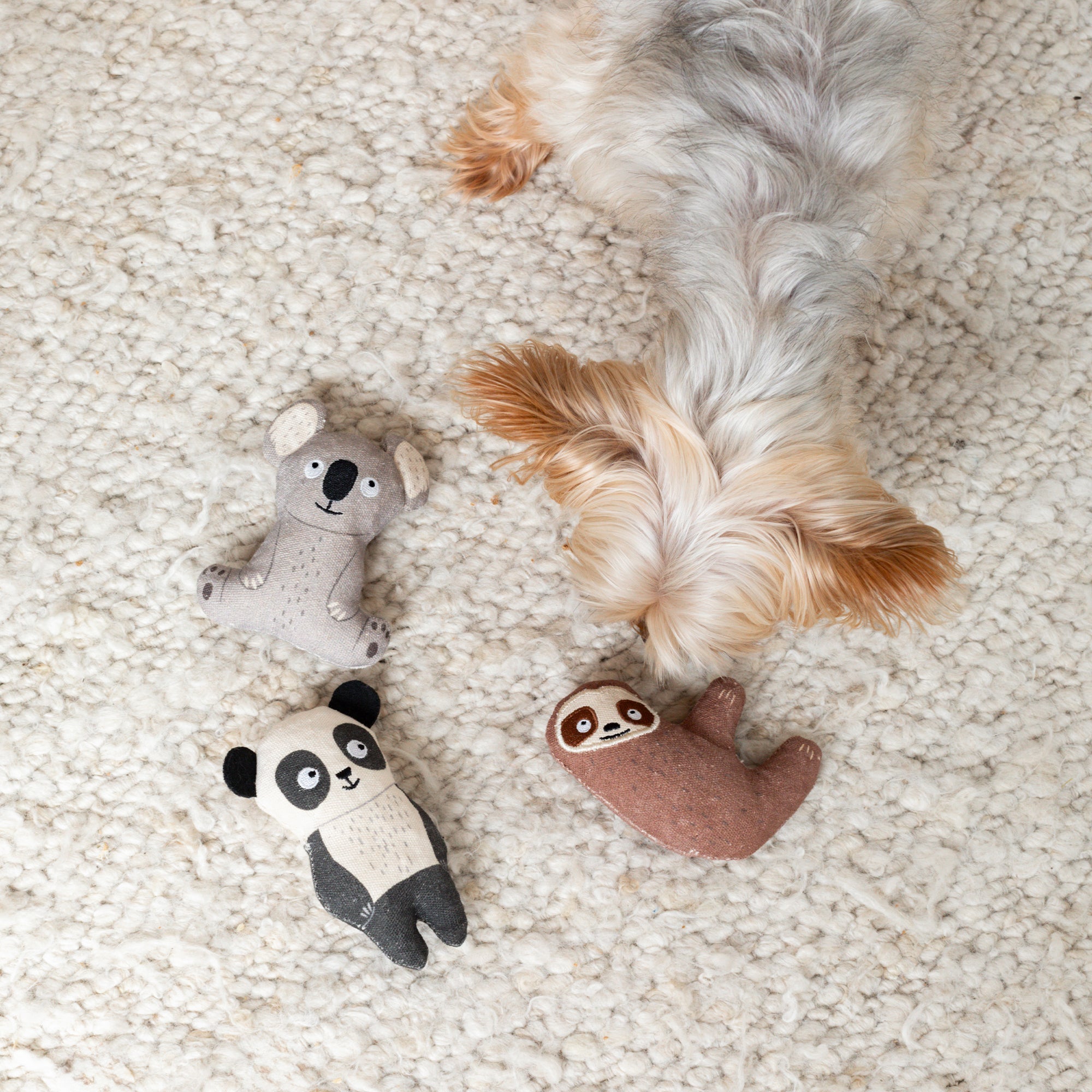 Cuddle Buddies 3pc Mini Canvas Dog Toy Set