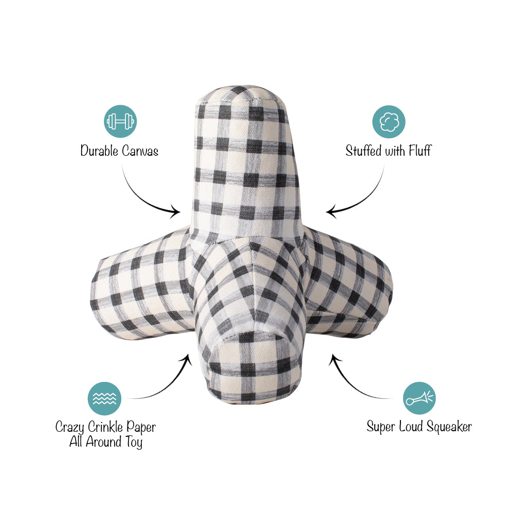 Game On Painted Gingham Dog Toy