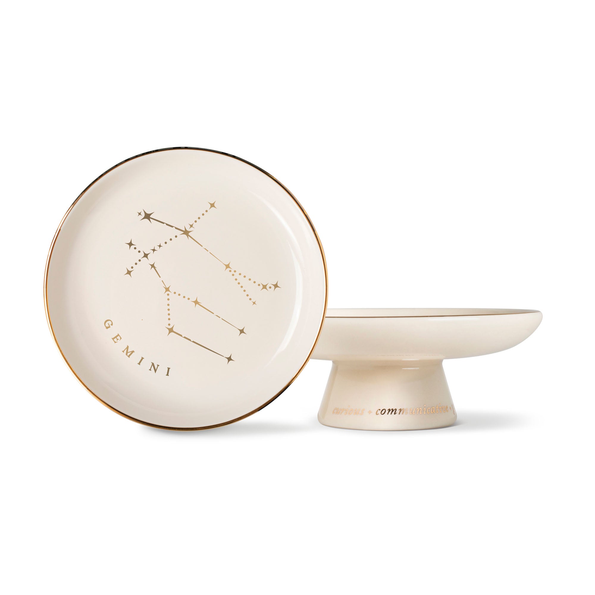 Starry Gemini Zodiac Pedestal Dish