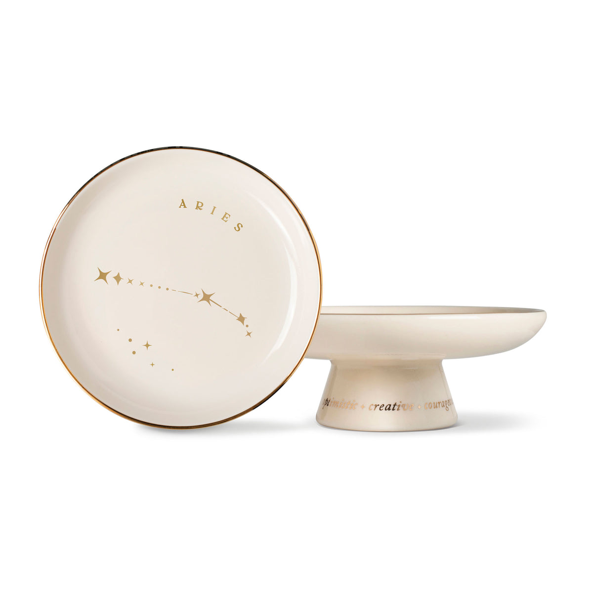 Starry Aries Zodiac Pedestal Dish