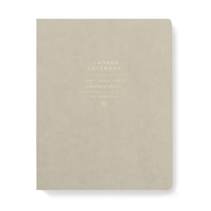 STANDARD GREY SIGNATURE NON-DATED WEEKLY PLANNER NOTEBOOK