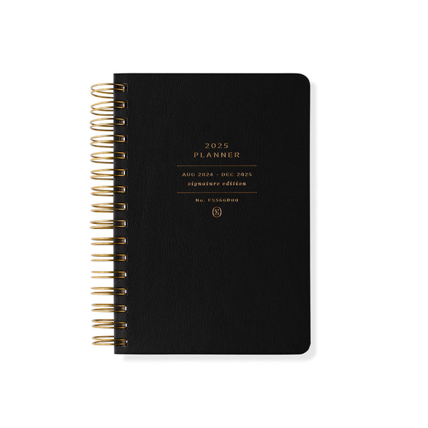 SIGNATURE BLACK 2025 17 MONTH DATED PLANNER – Fringe Studio