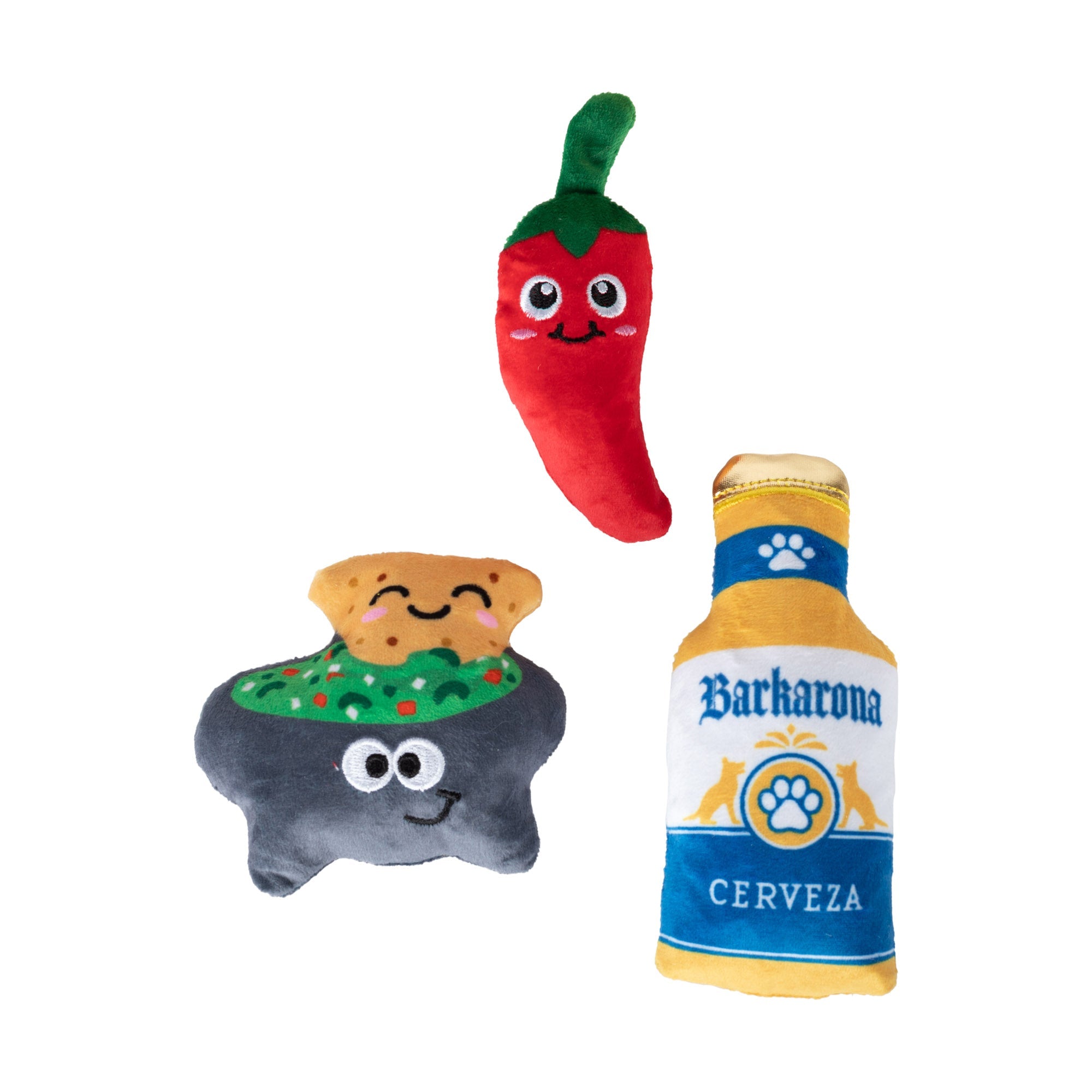 Happy Hour Pack 3pc Mini Plush Dog Toy Set