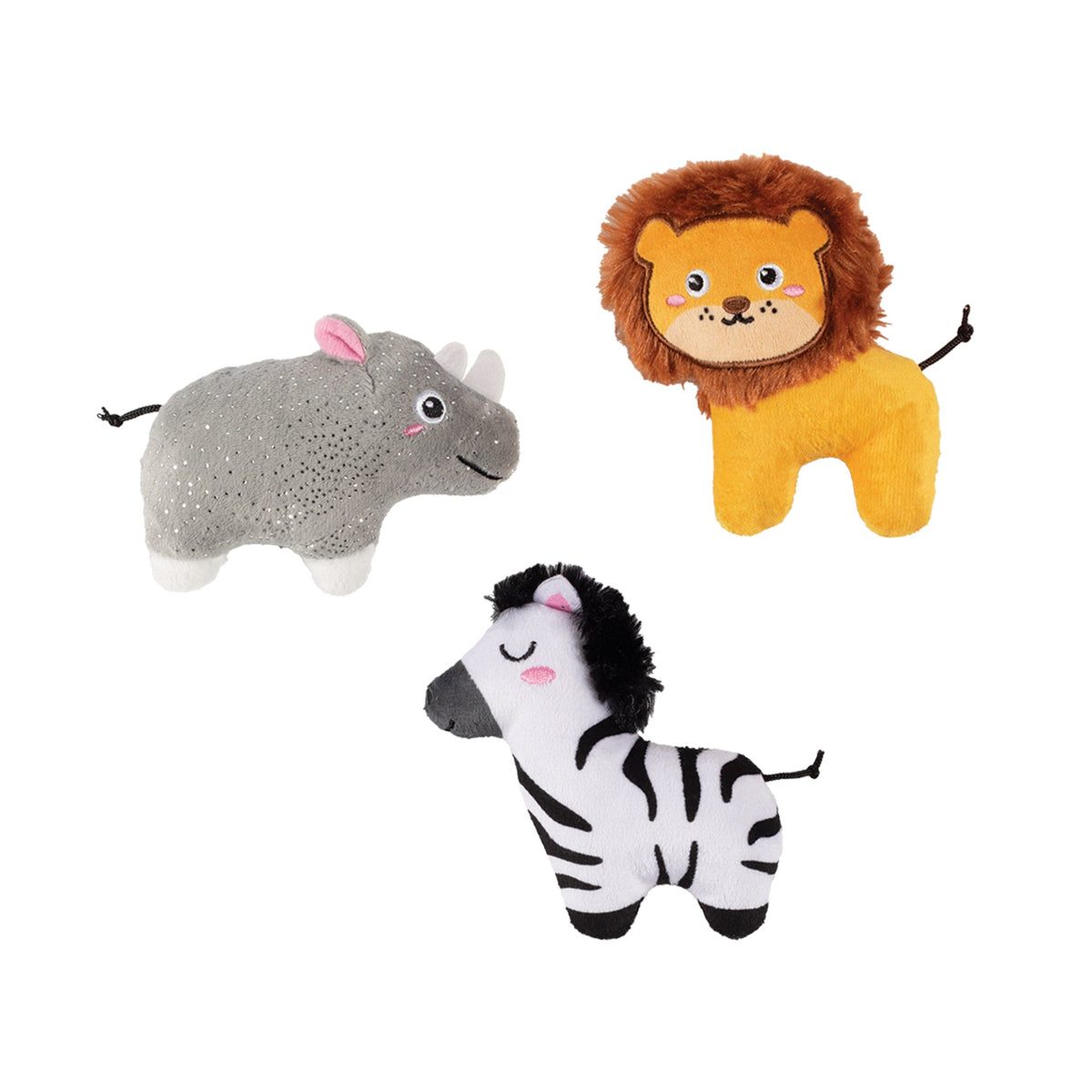 Meet Me At The Zoo 3pc Mini Plush Dog Toy Set