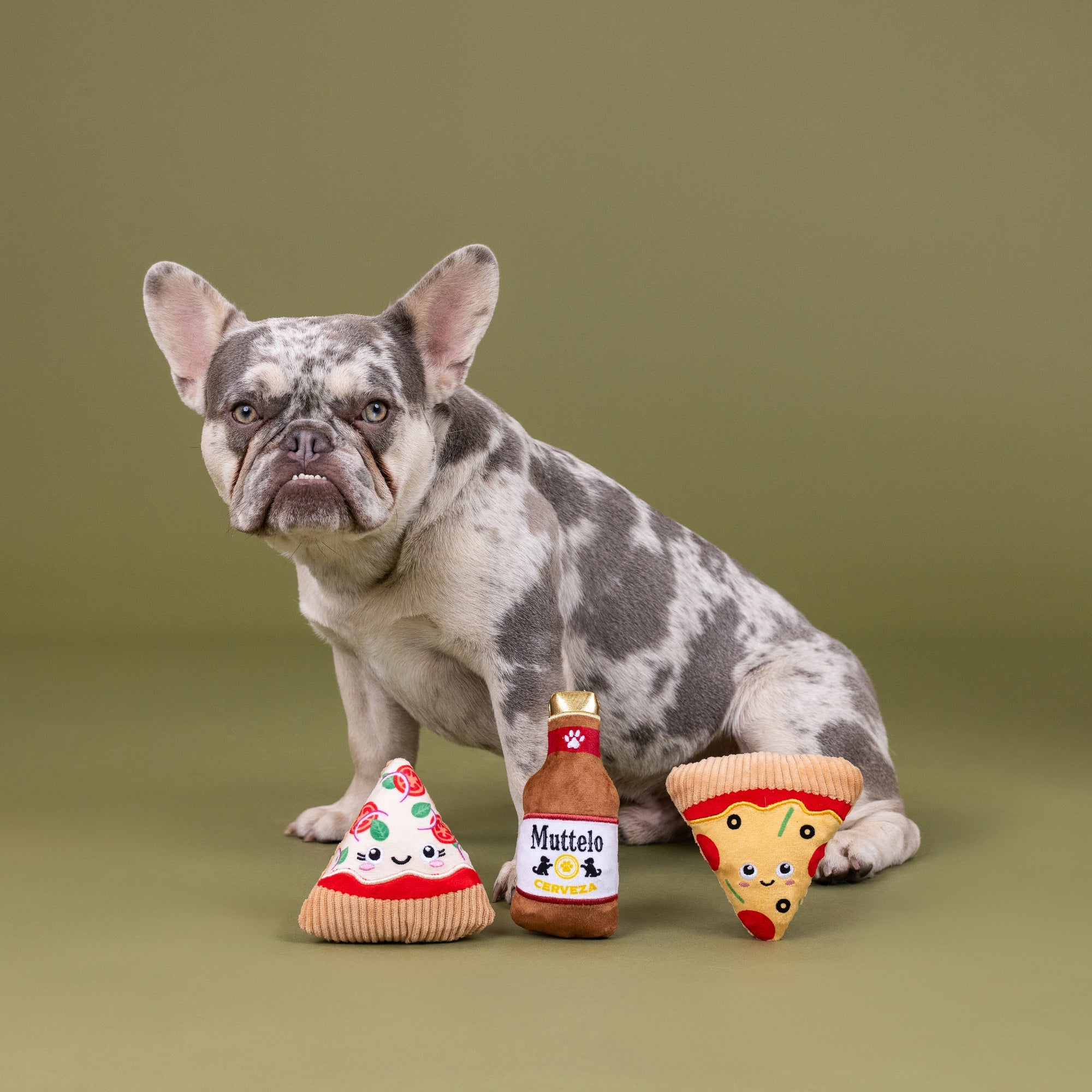 Slice N' Sip 3pc Mini Plush Dog Toy Set