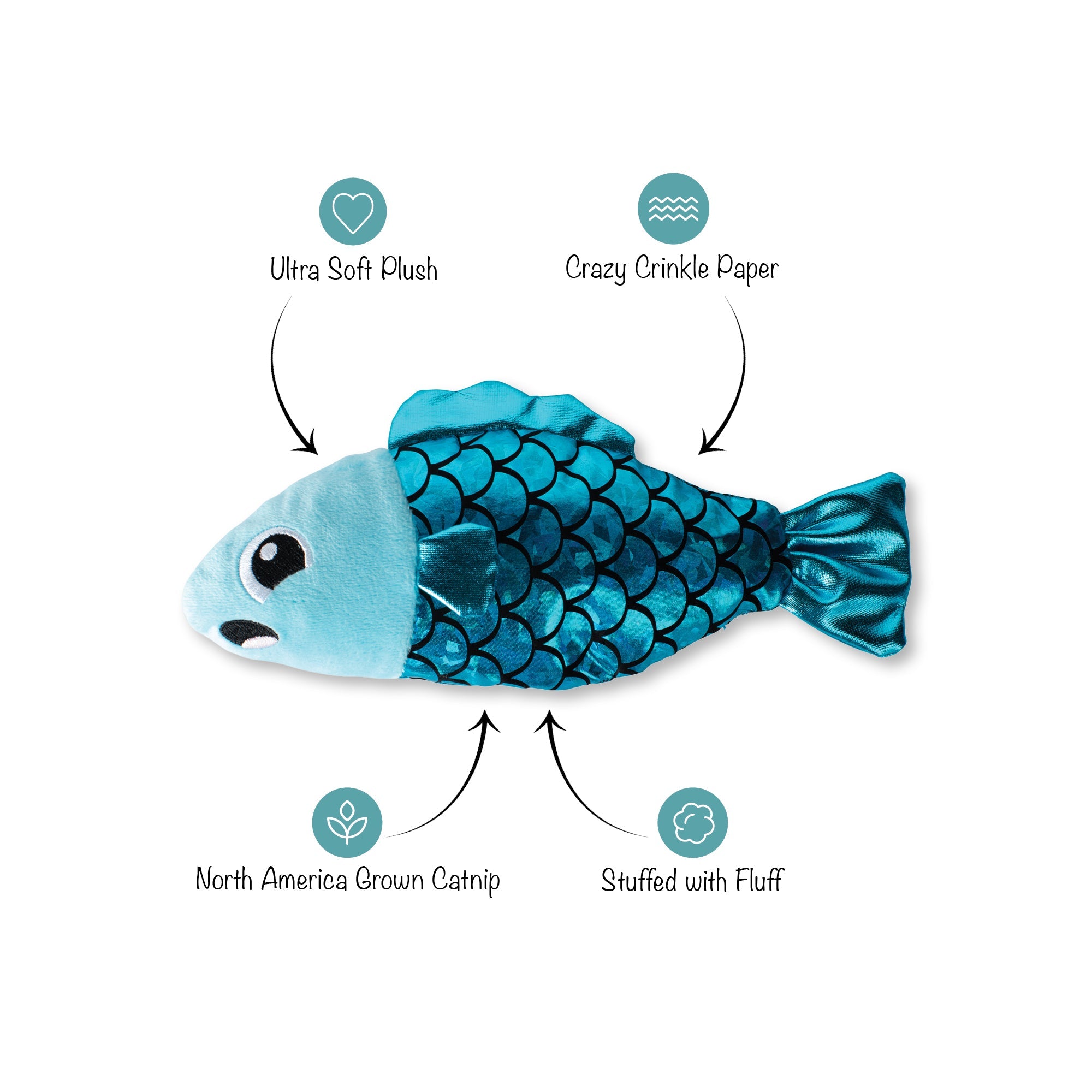 A Little Fishy Plush Kicker Cat Toy