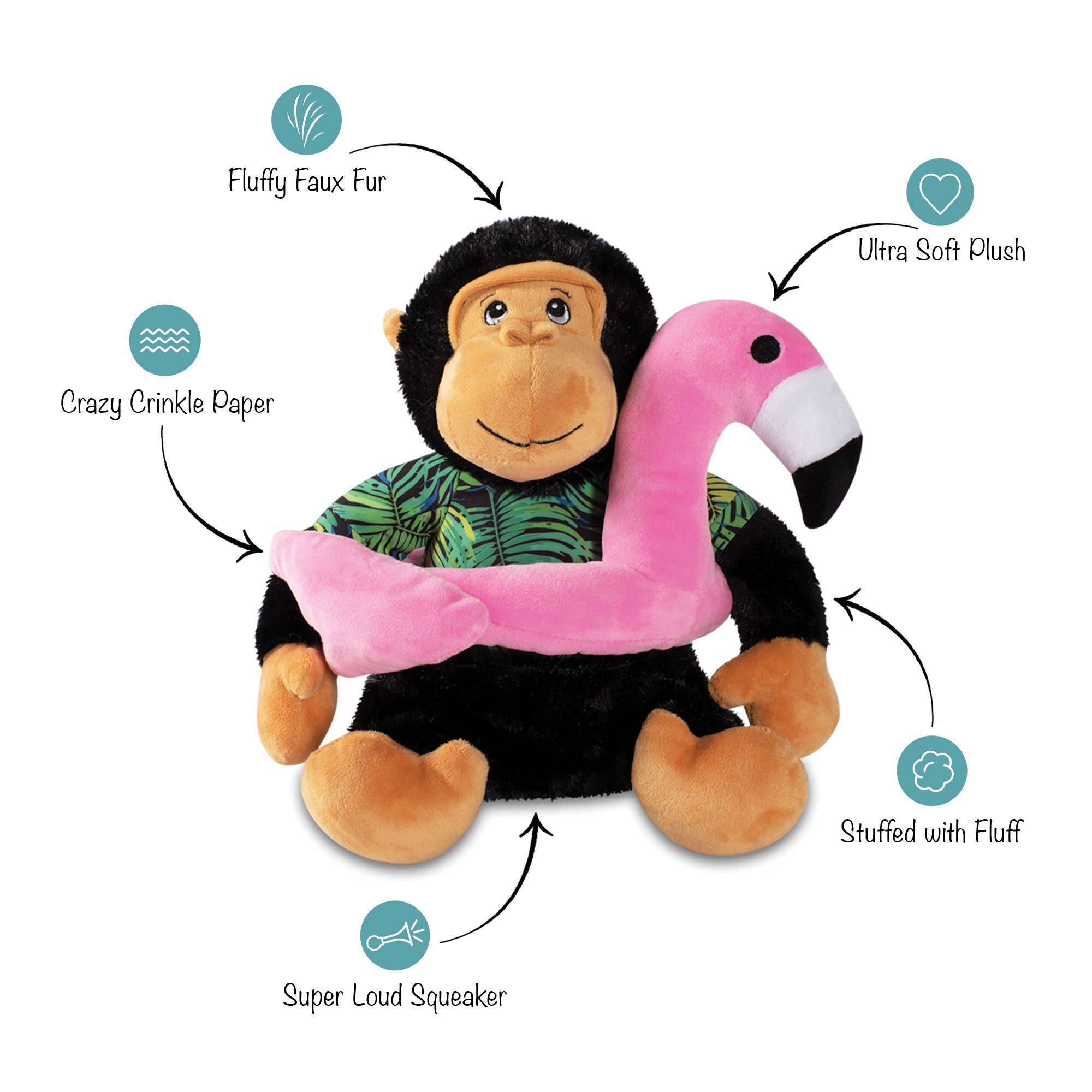 Gregory The Gorilla Large Plush Dog Toy