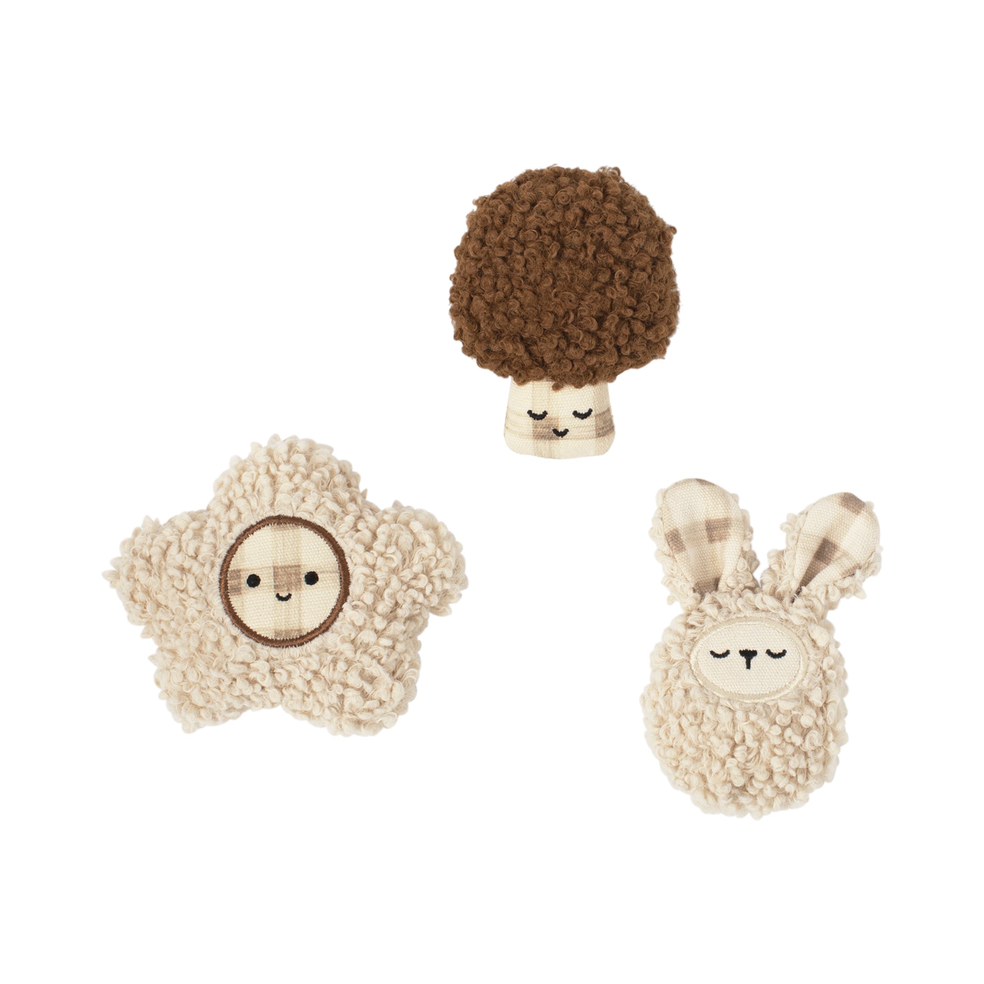 Meadow Blooms 3pc Textured Patchwork Mini Dog Toy Set