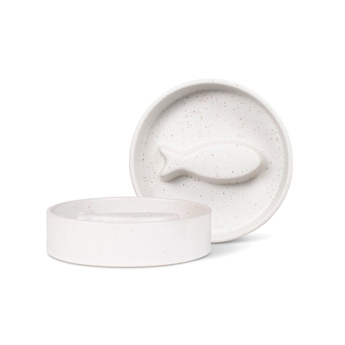 Speckled Fish Bone Small Cat Bowl