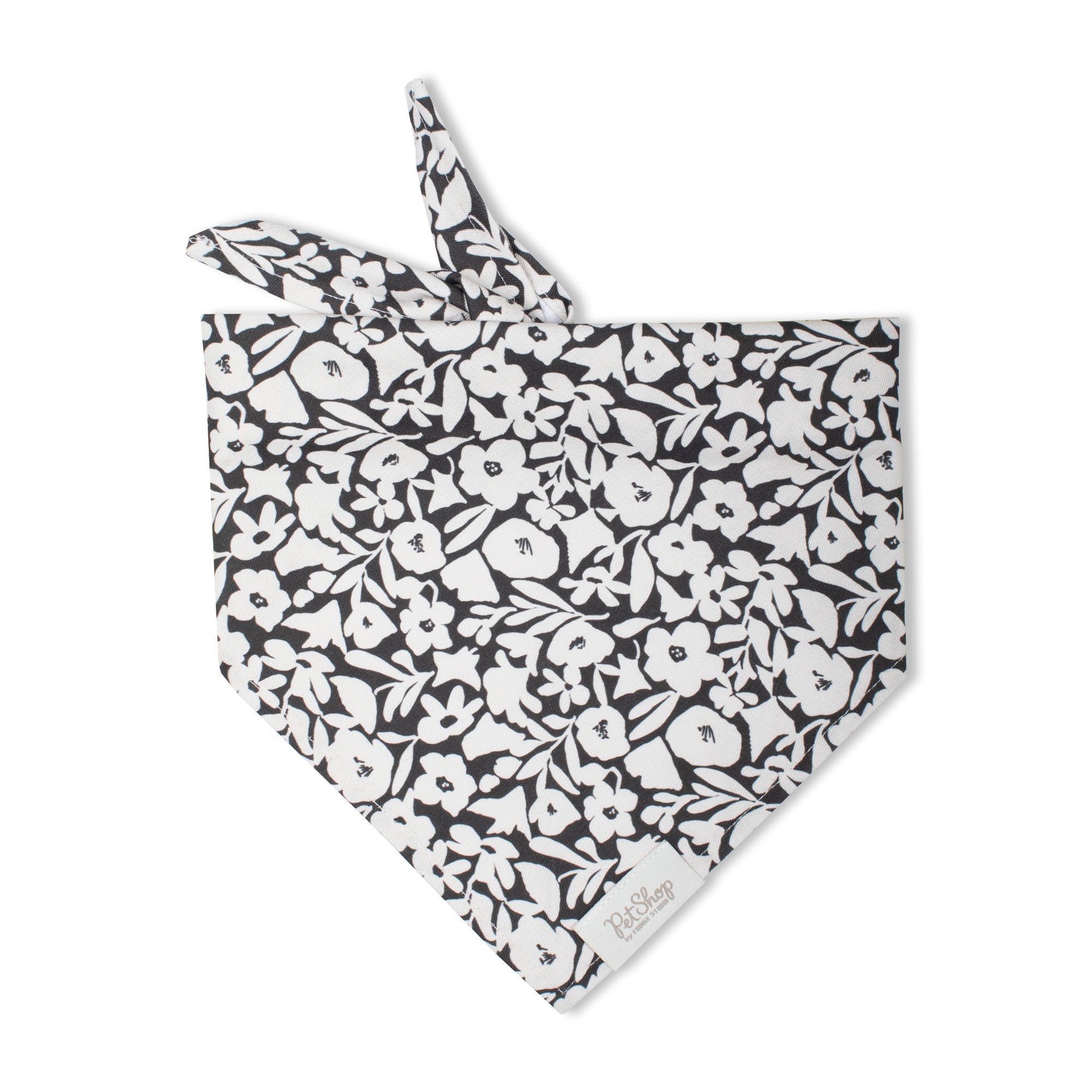 Charcoal Floral Bandana