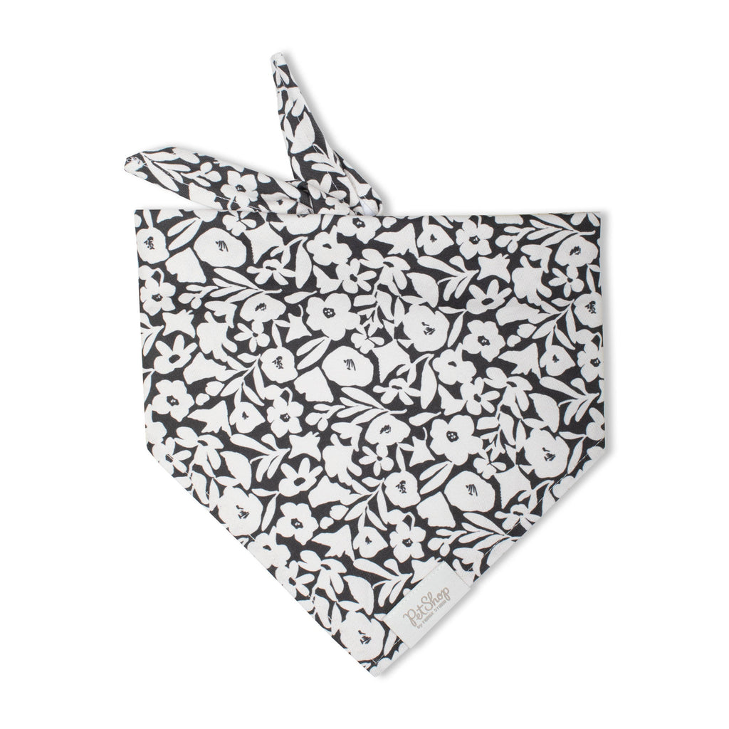 Charcoal Floral Bandana