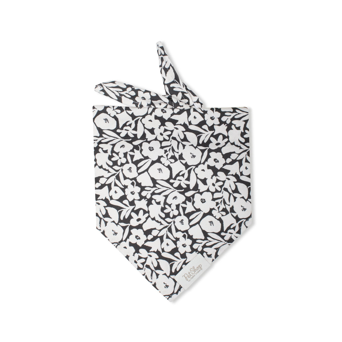 Charcoal Floral Bandana