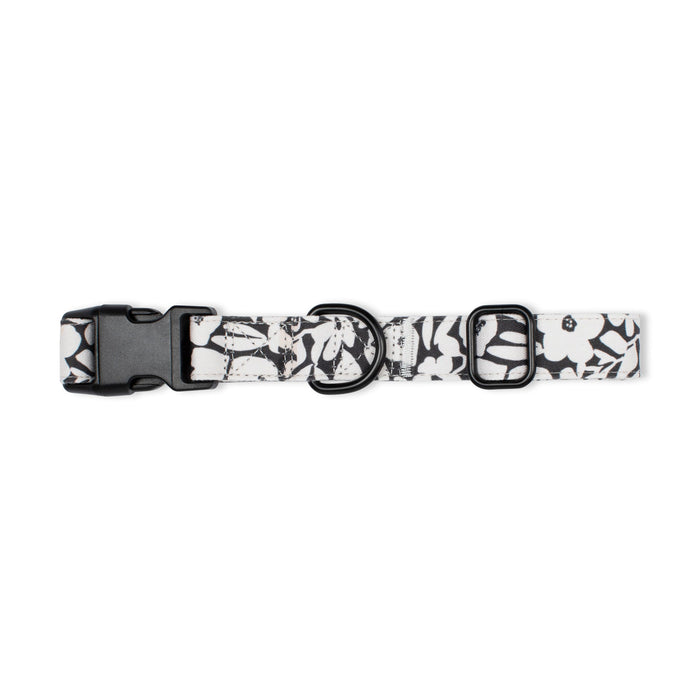 Charcoal Floral Dog Collar