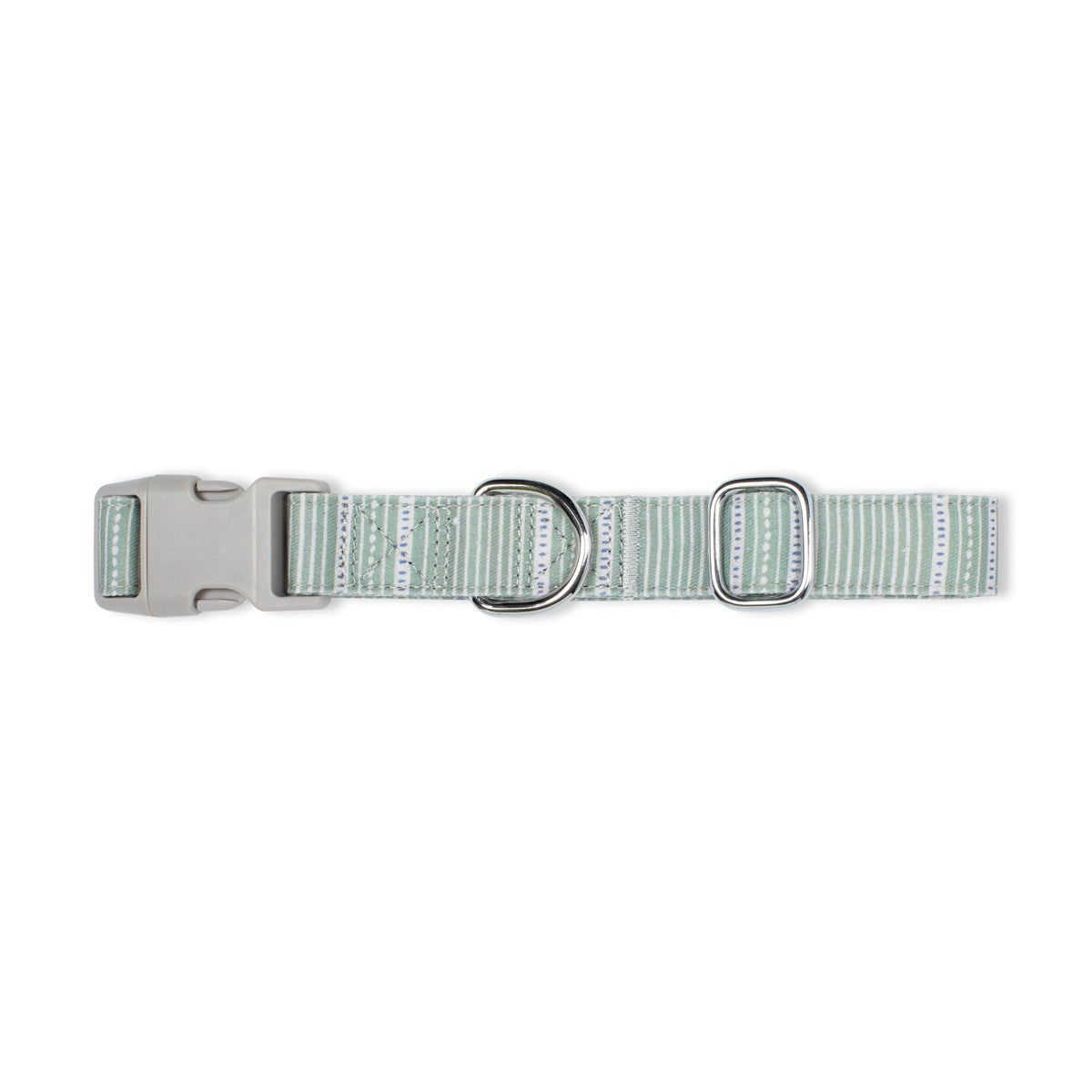 Block Stripe Dusty Sage Dog Collar