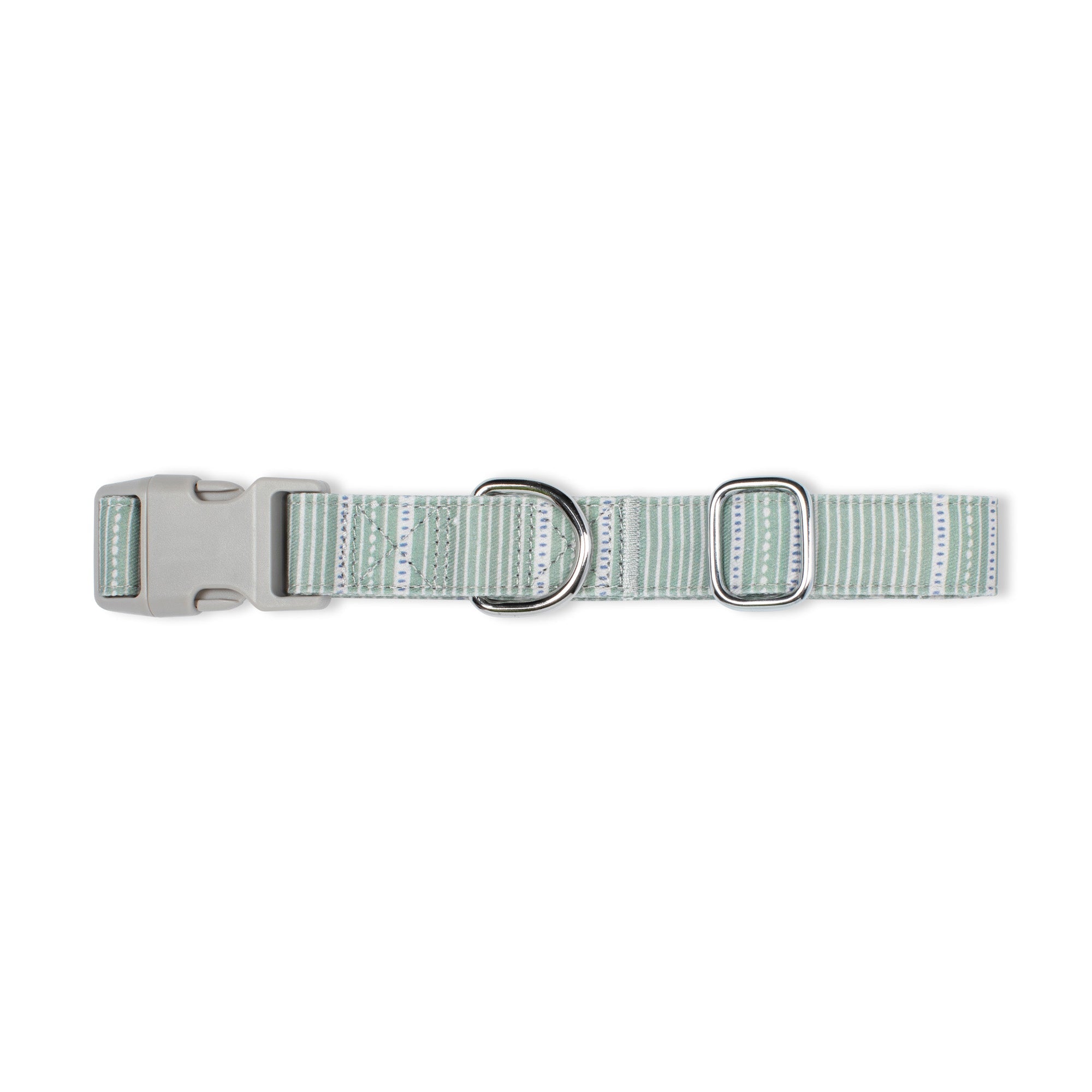Block Stripe Dusty Sage Dog Collar