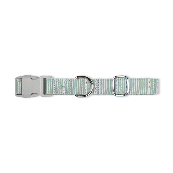 Block Stripe Dusty Sage Dog Collar