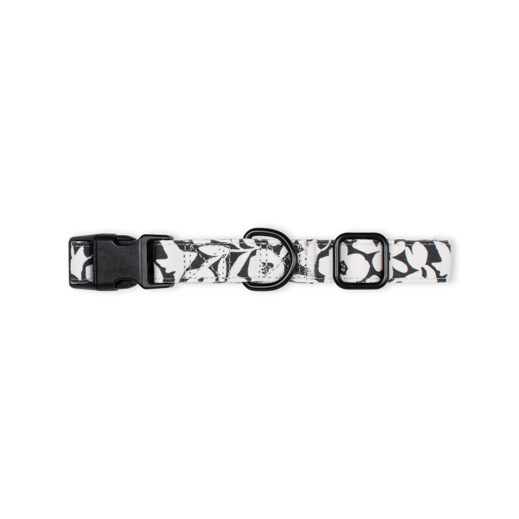 Charcoal Floral Dog Collar