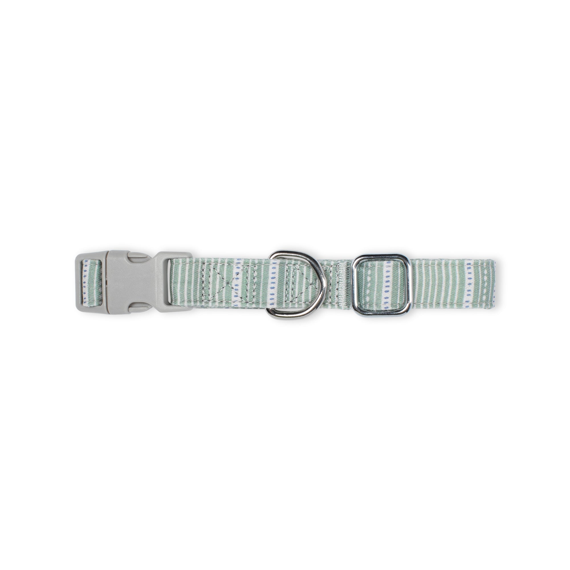 Block Stripe Dusty Sage Dog Collar