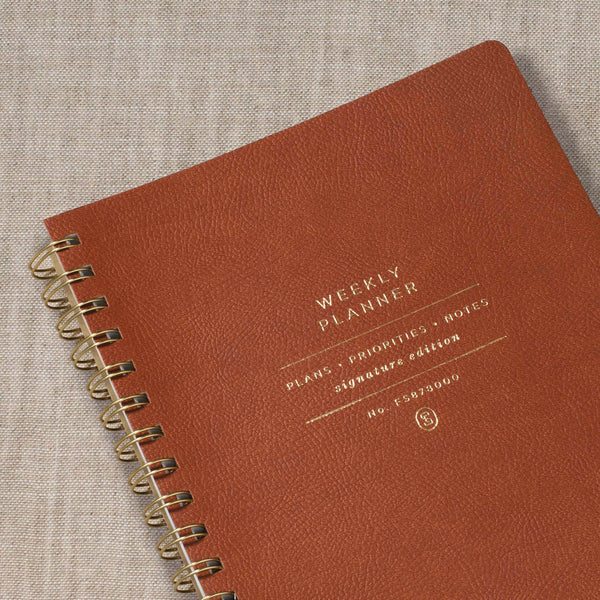 STANDARD COGNAC NON DATED WEEKLY PLANNER Fringe Studio Standard cognac non dated weekly planner fringe studio