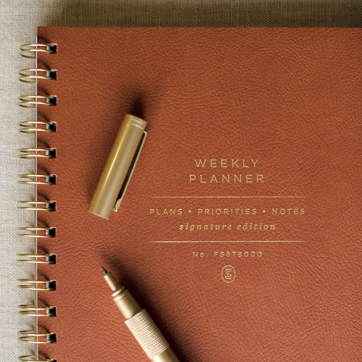 Standard Cognac Non-Dated Weekly Planner