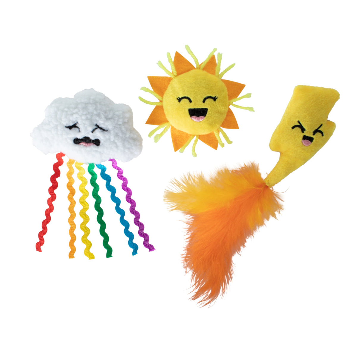 Purr-Fect Weather 3pc Mini Plush Cat Toy Set