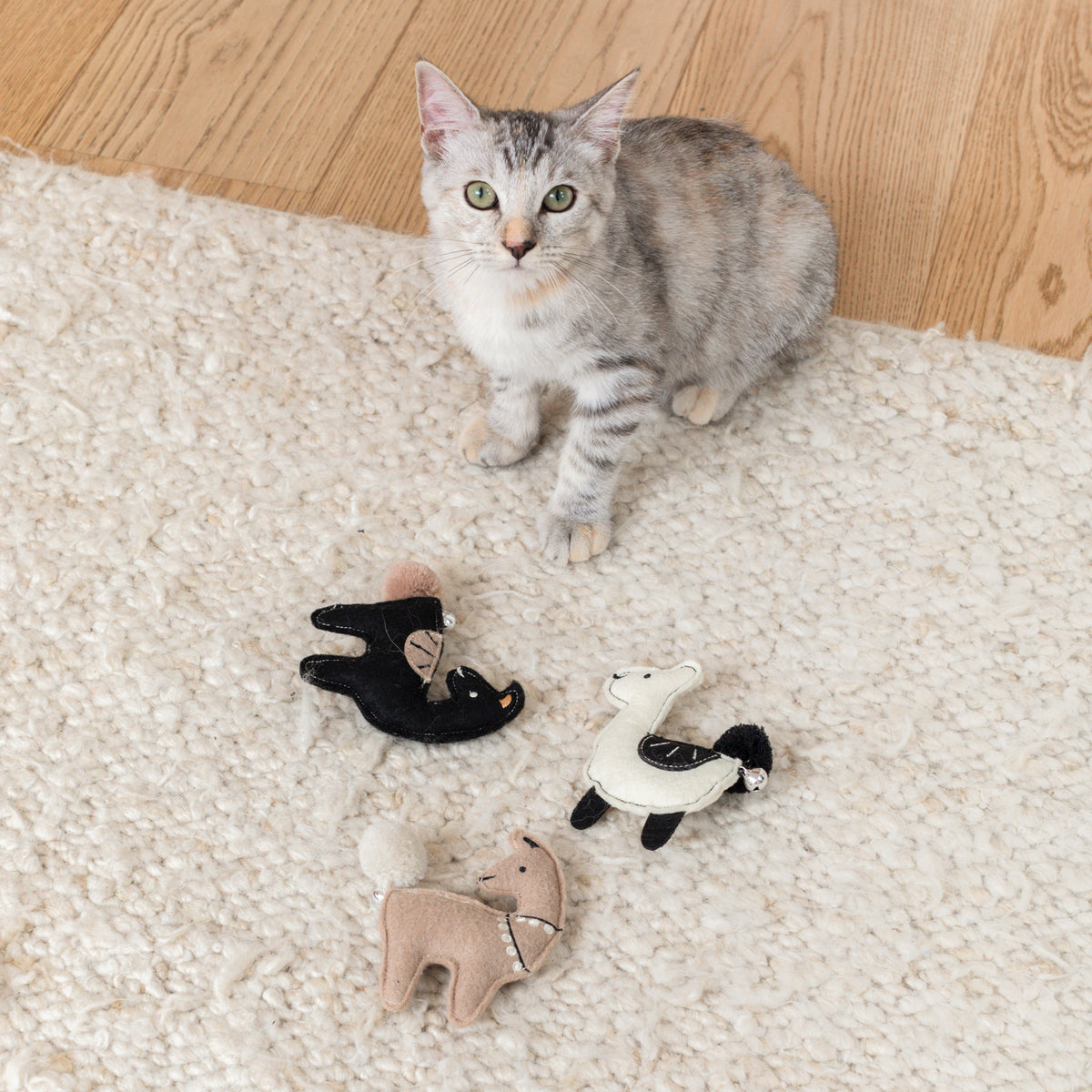 Llamas Just Say 3pc Mini Felt Cat Toy Set